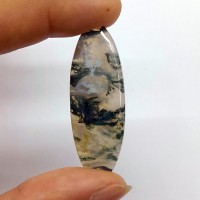 Moss Agat ( Akik ) Kabaşon